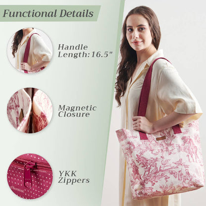 Canvas Tote Bag 100% Cotton The Miller - Red - 17.7" x 14.5"