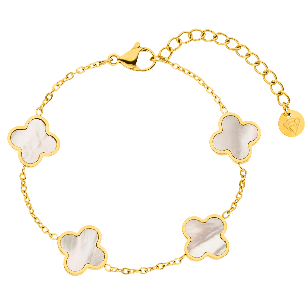 Clover Mother of Pearl Bracelet | 18K Gold Plated: Gold