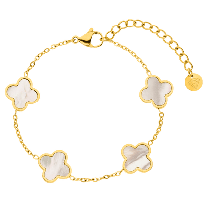 Clover Mother of Pearl Bracelet | 18K Gold Plated: Gold