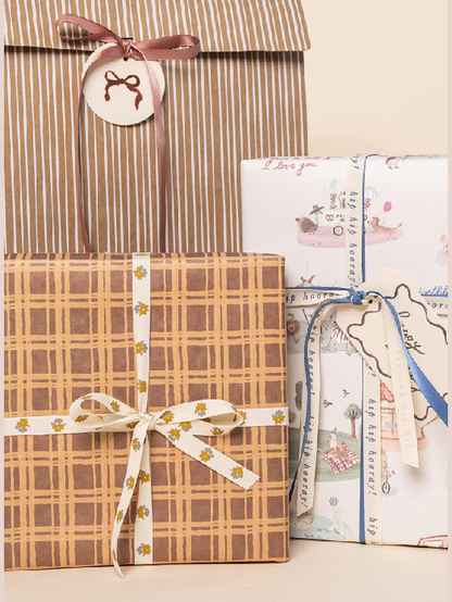 'Gold Floral' Cotton Ribbon