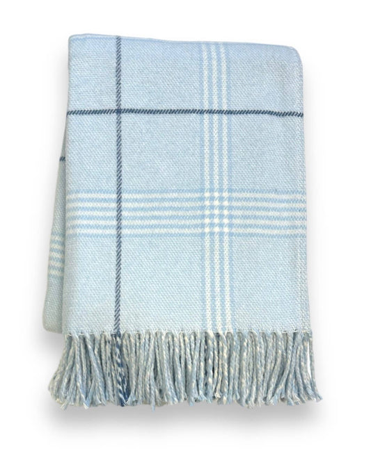 Windowpane Plaid Throw (Sky)