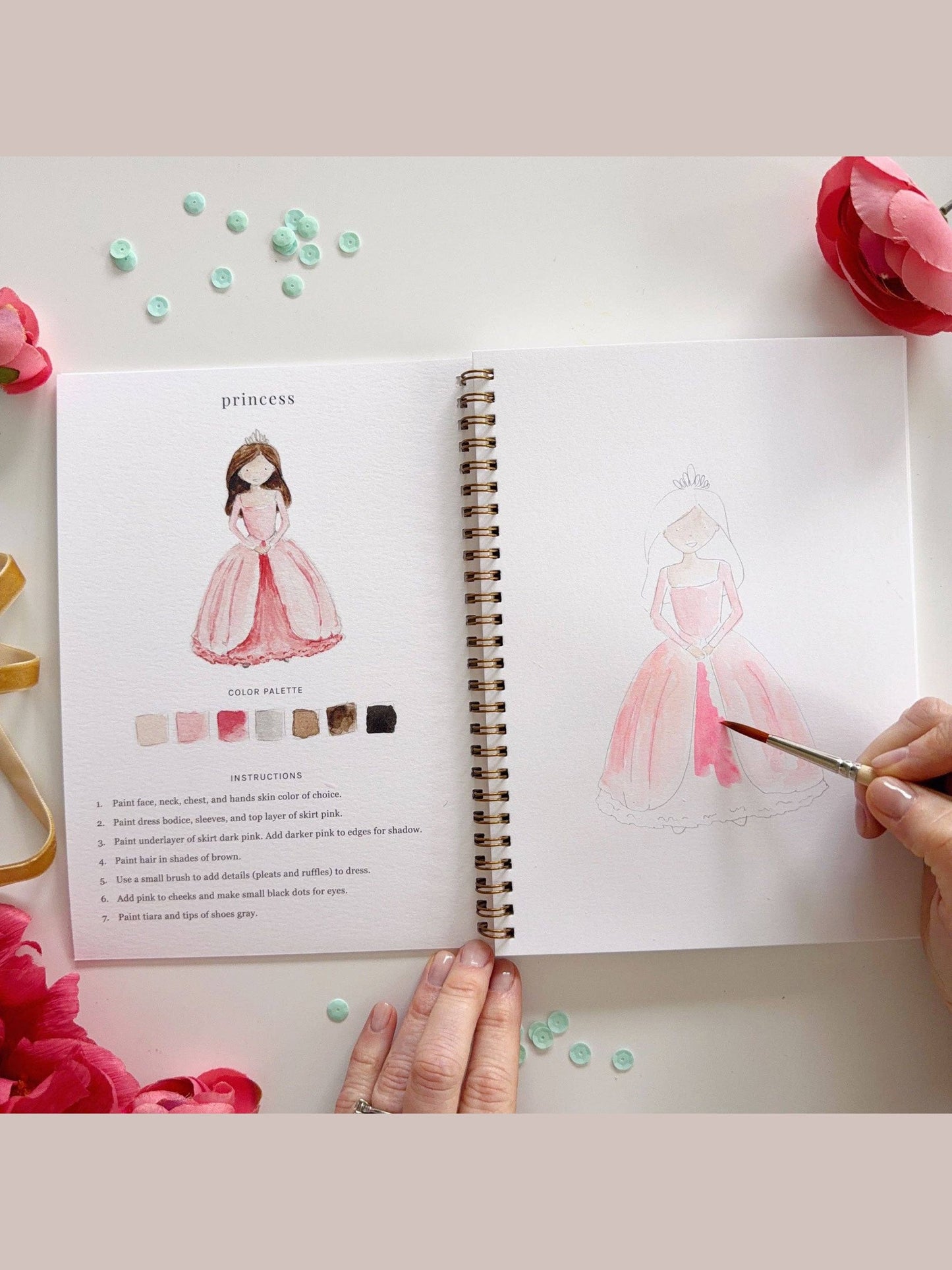 Fairytale watercolor workbook