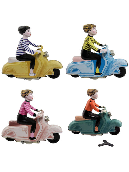 Tin Toy Scooter Girl
