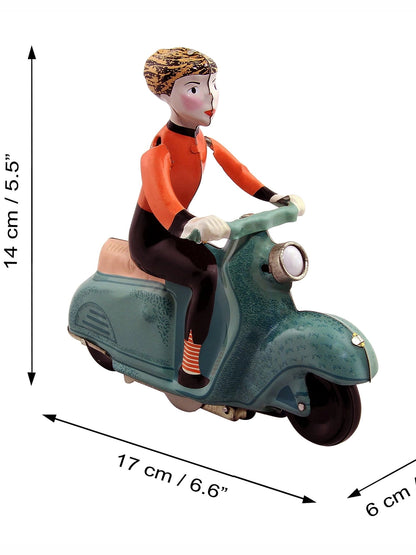 Tin Toy Scooter Girl