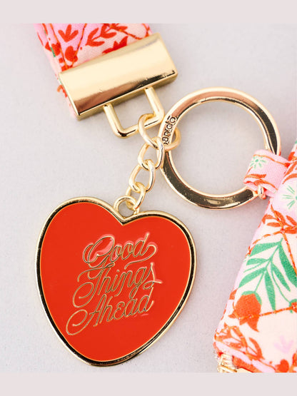 Wristlet, Pink Tile Floral