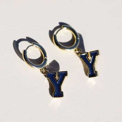 Brigham Young University Y Enamel Huggie Earrings: One Size