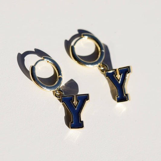 Brigham Young University Y Enamel Huggie Earrings: One Size