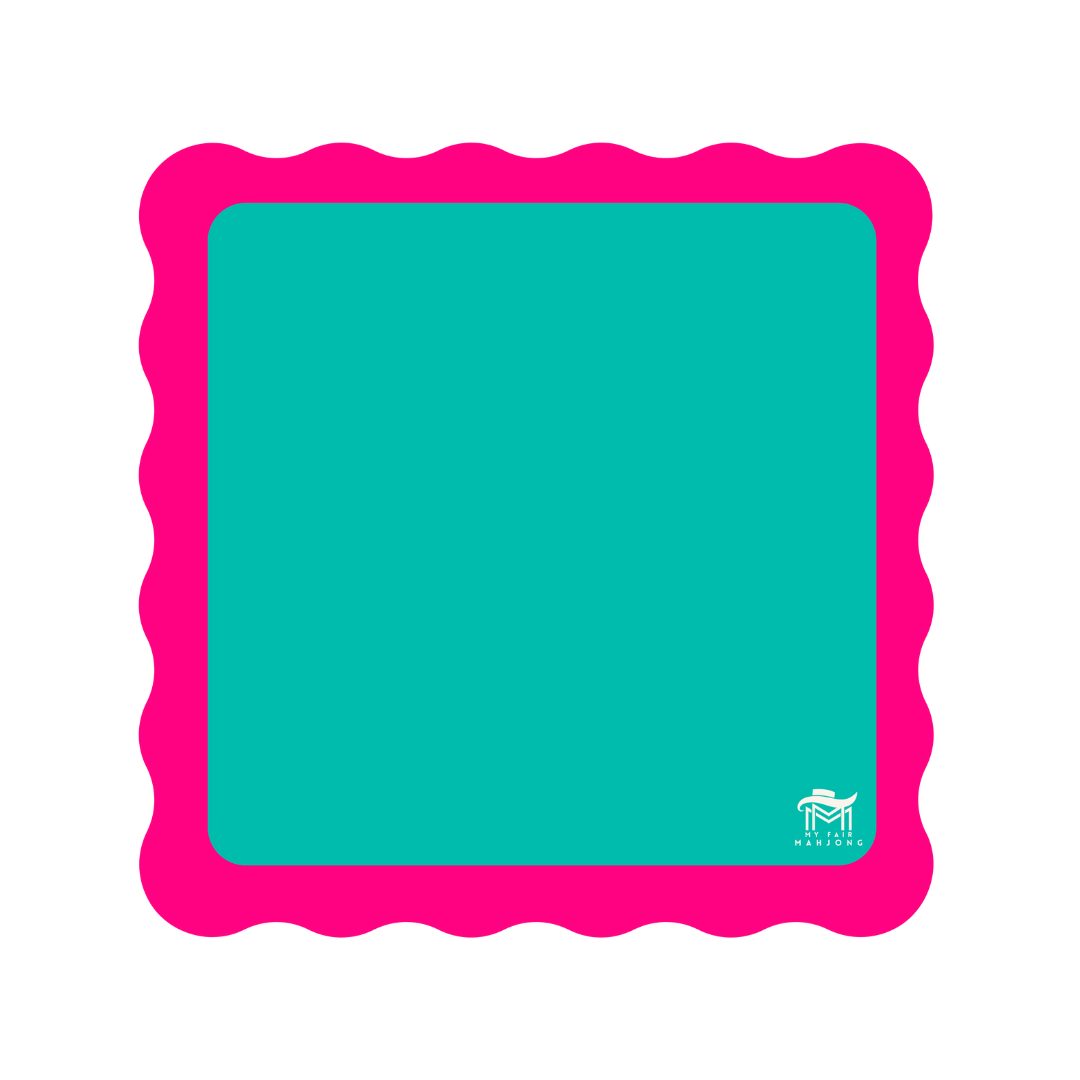MAHJONG MAT  |  Color Wave  |  31" x 31": Blue Center- Green Scallop