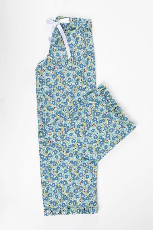 Charlotte Floral Long PJ pants (Blue)