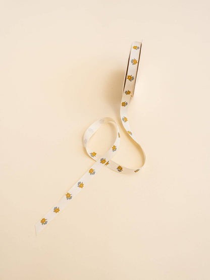 'Gold Floral' Cotton Ribbon