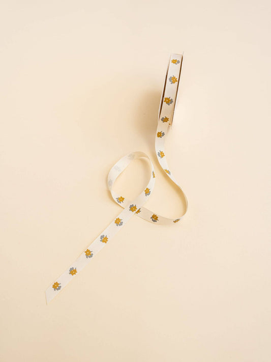 'Gold Floral' Cotton Ribbon