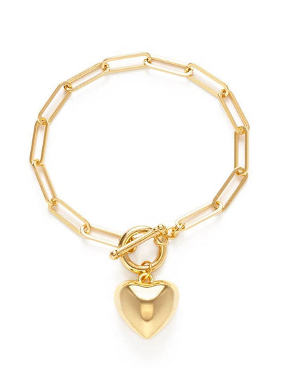 Puff Heart Chain Bracelet