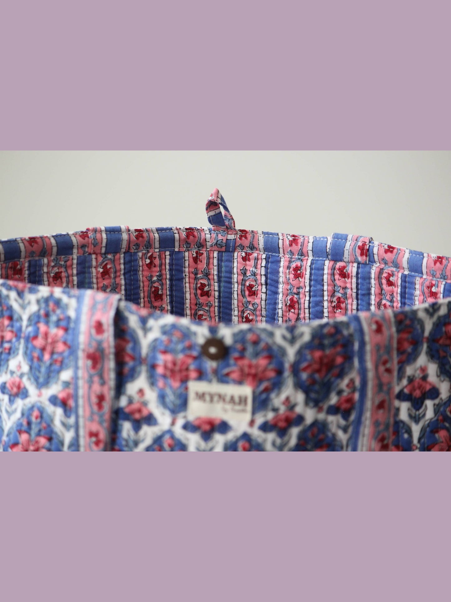 Nautical Nantucket print reversible tote -Small laptop bag