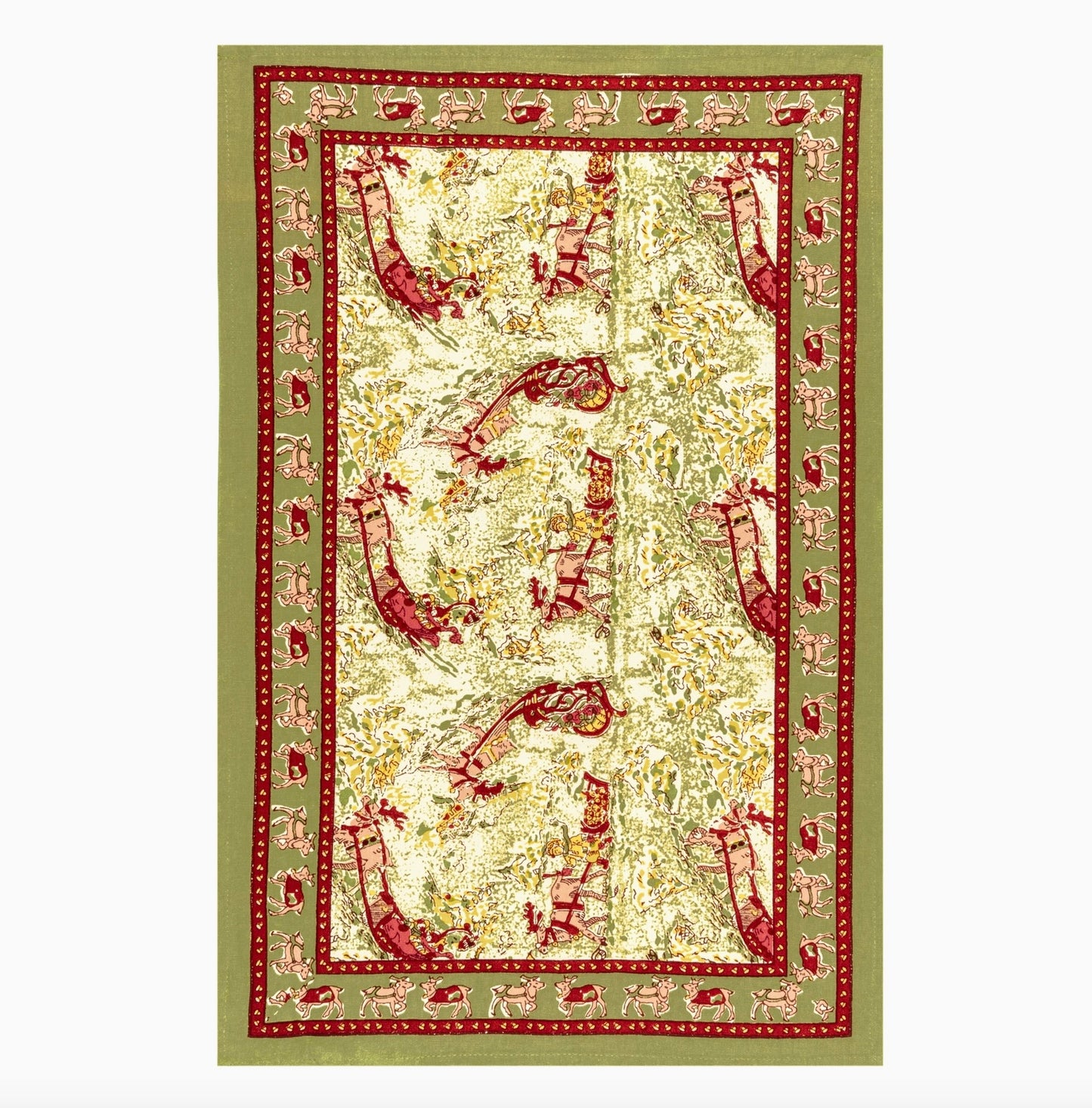 Renne Reindeer Red & Green Tea Towel