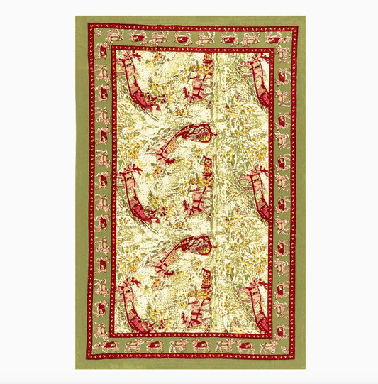 Renne Reindeer Red & Green Tea Towel