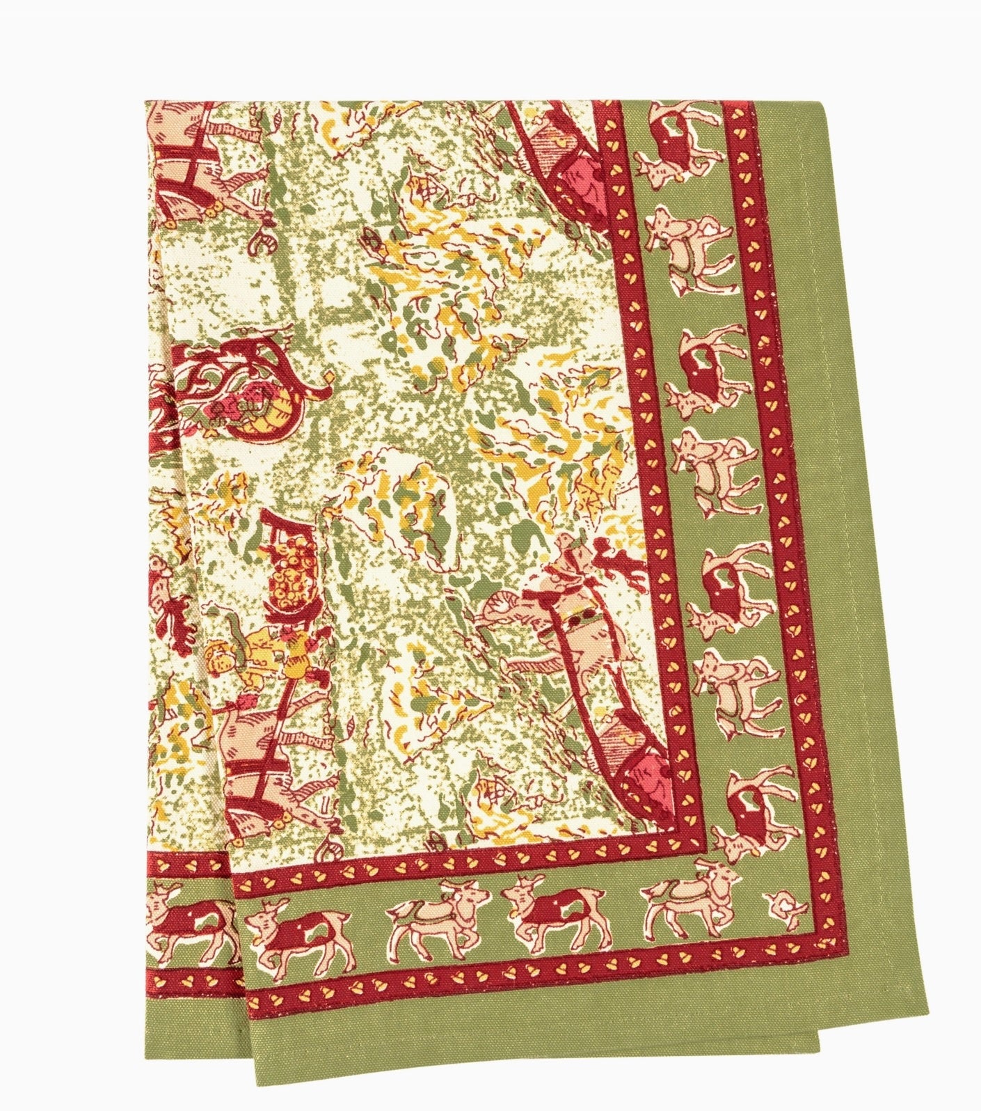 Renne Reindeer Red & Green Tea Towel