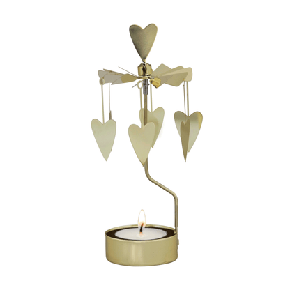 Gold Heart Rotary Candleholder