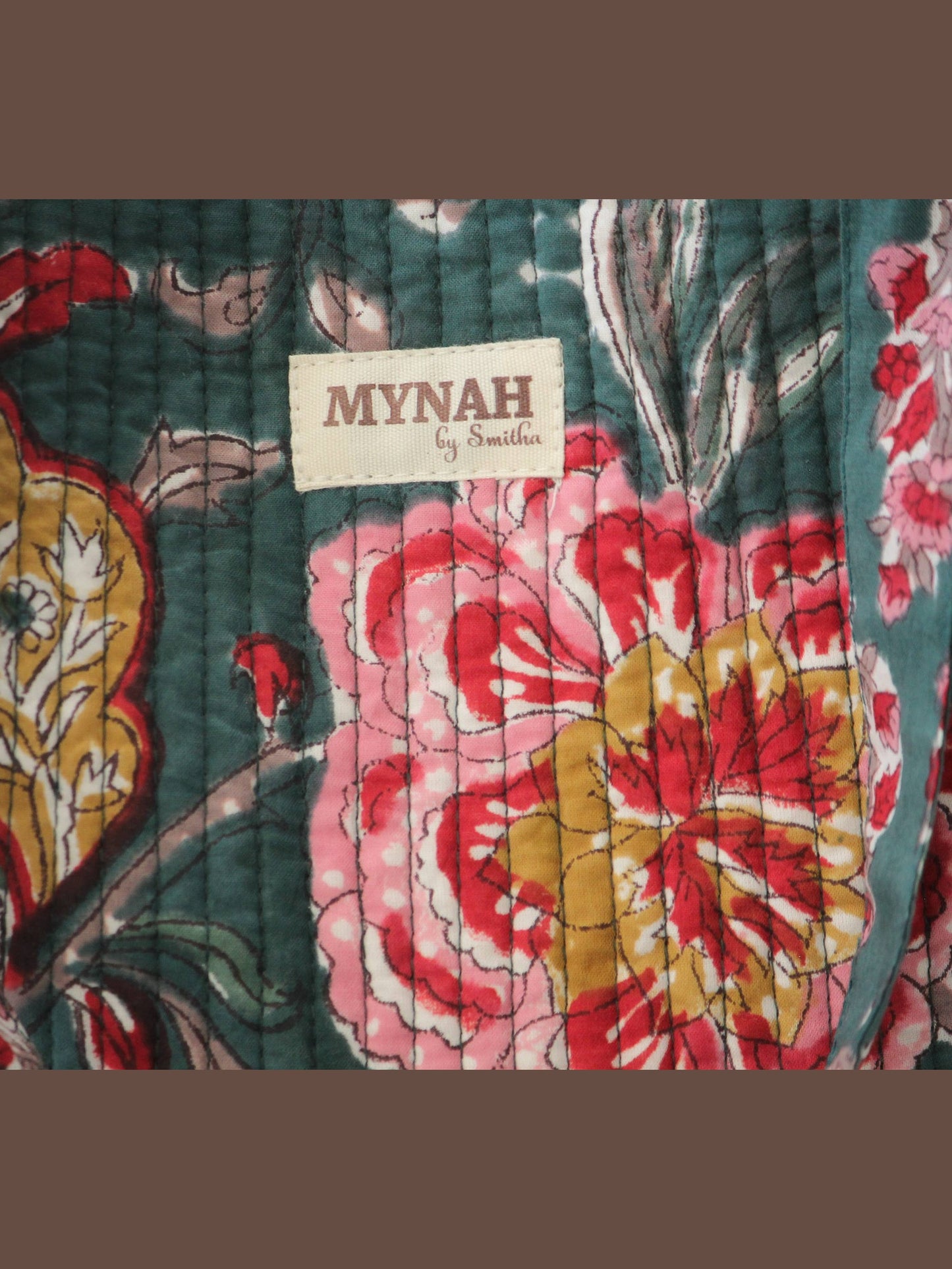 Emerald garden print reversible tote bag-Small laptop bag