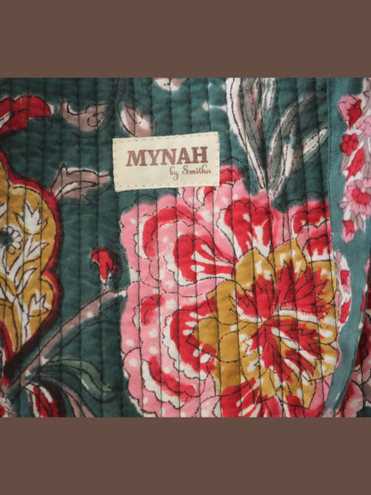 Emerald garden print reversible tote bag-Small laptop bag