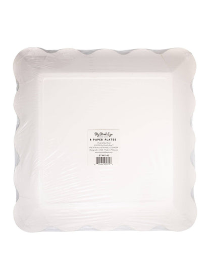 STW1142 - Red and Pink Grid Scallop Square Plate