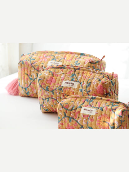 Henna vines print travel/makeup/organizer/bag-Set of 3