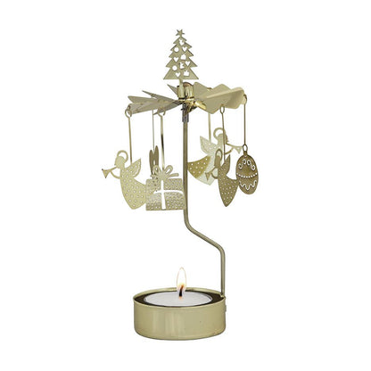 Gold Christmas Medley Rotary Candleholder