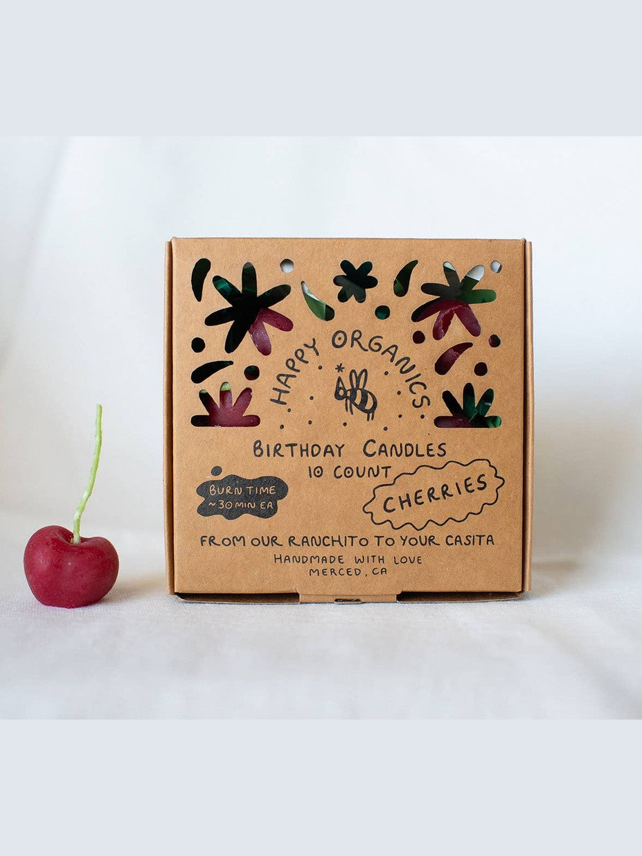 Beeswax Cherry Birthday Candles