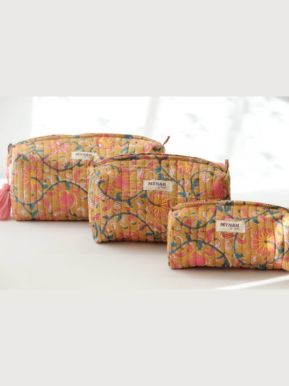 Henna vines print travel/makeup/organizer/bag-Set of 3