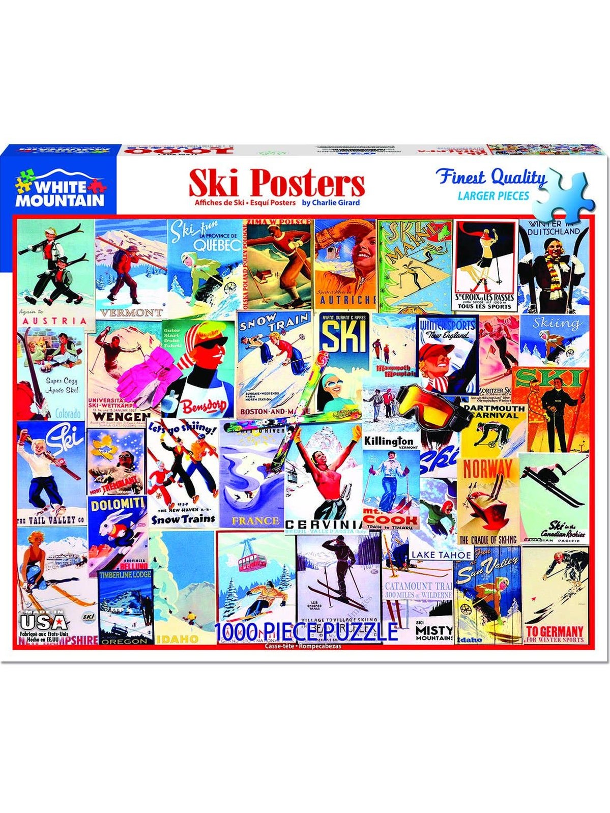 Ski Posters (932pz) - 1000 Piece Jigsaw Puzzle