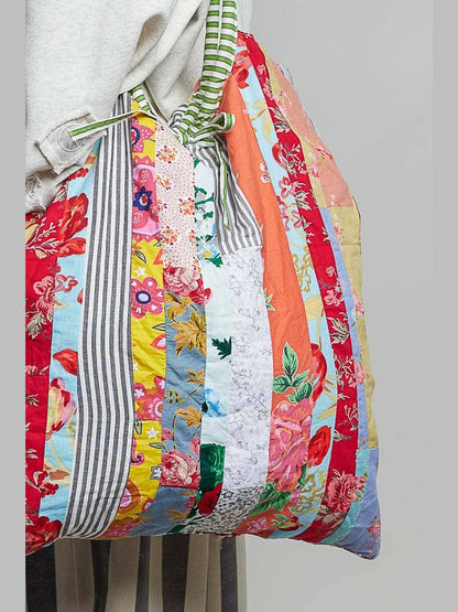Boho Quilted patchwork Shoulder Bag: CREAM MULTI
