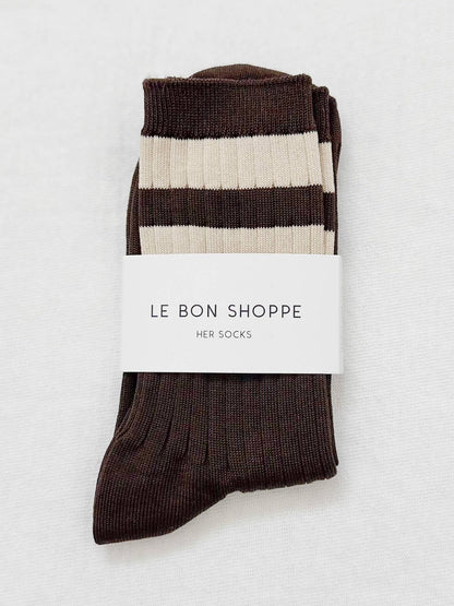 Her Socks - Varsity: Espresso
