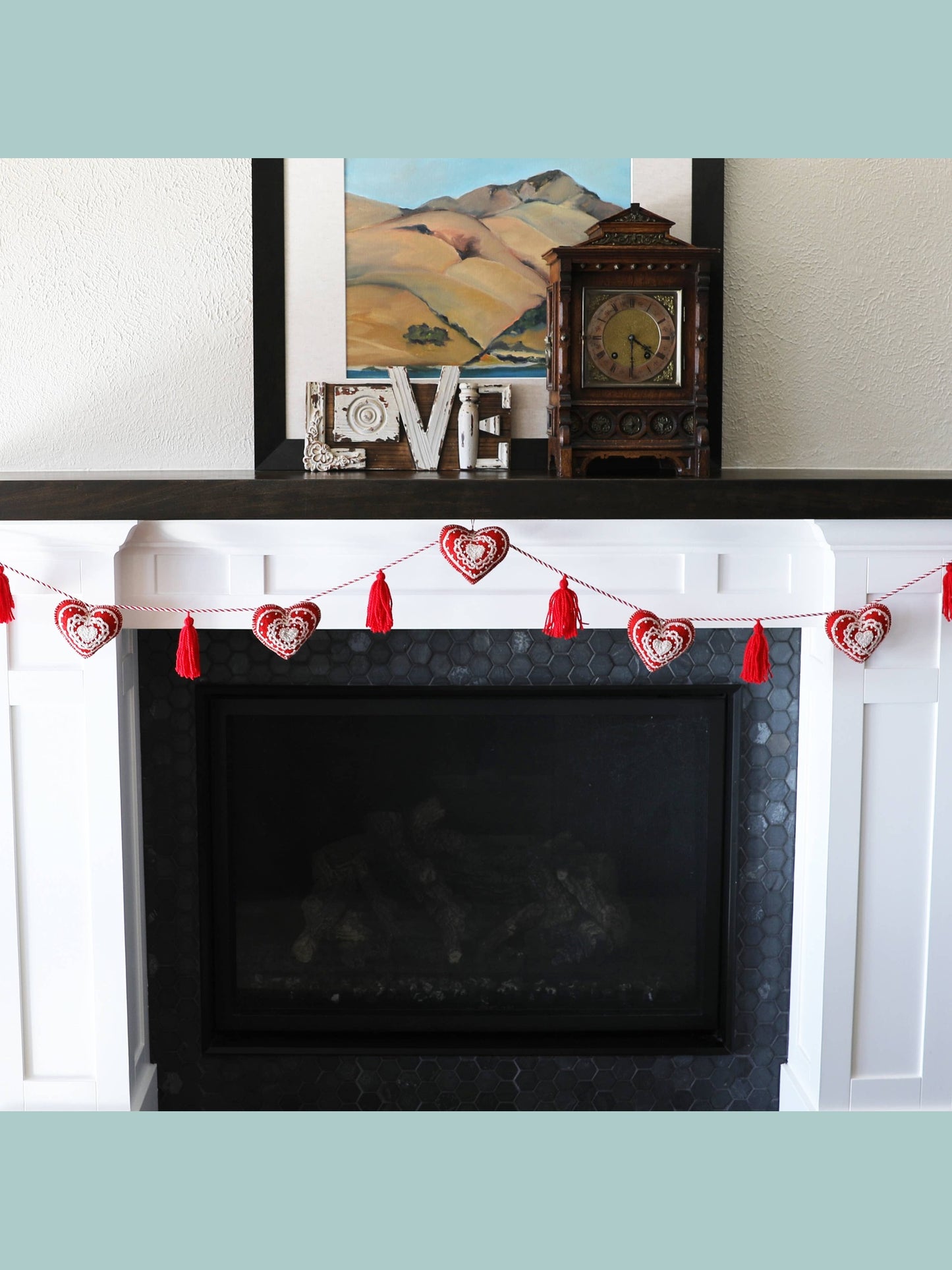 Valentine Heart Garland - Red