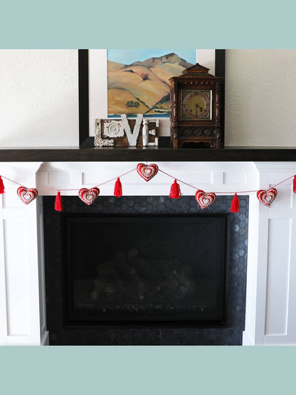 Valentine Heart Garland - Red