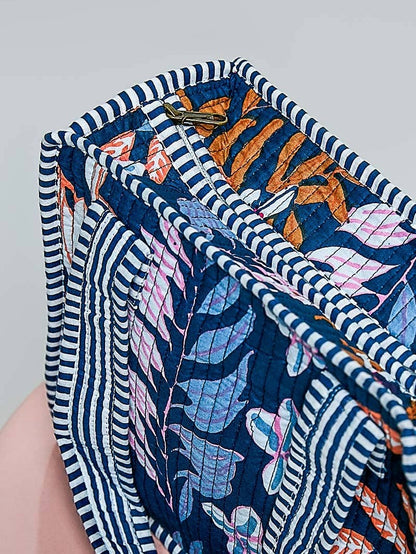 Essentials Mini Quilted Fabric Cube Bag: HONEY STRIPE MULTI