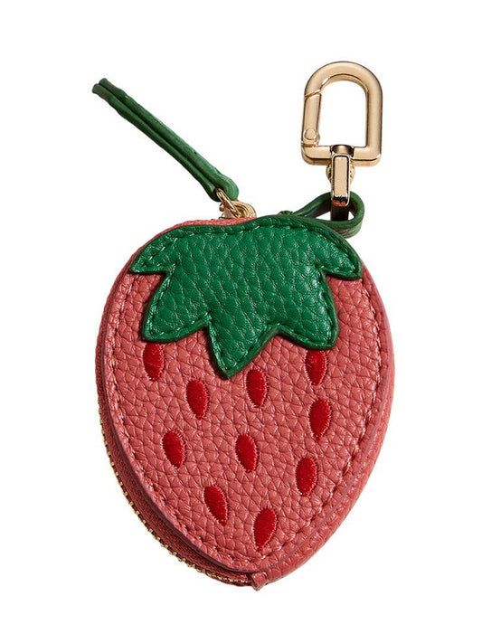 Genuine Leather Strawberry Coin Purse / Keychain / Bag Charm