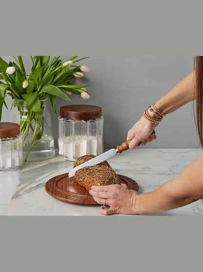 Serrated Bread Knife, Wood Handle