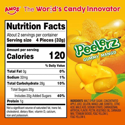 Amos Peelerz Gummy Mango 6oz bag