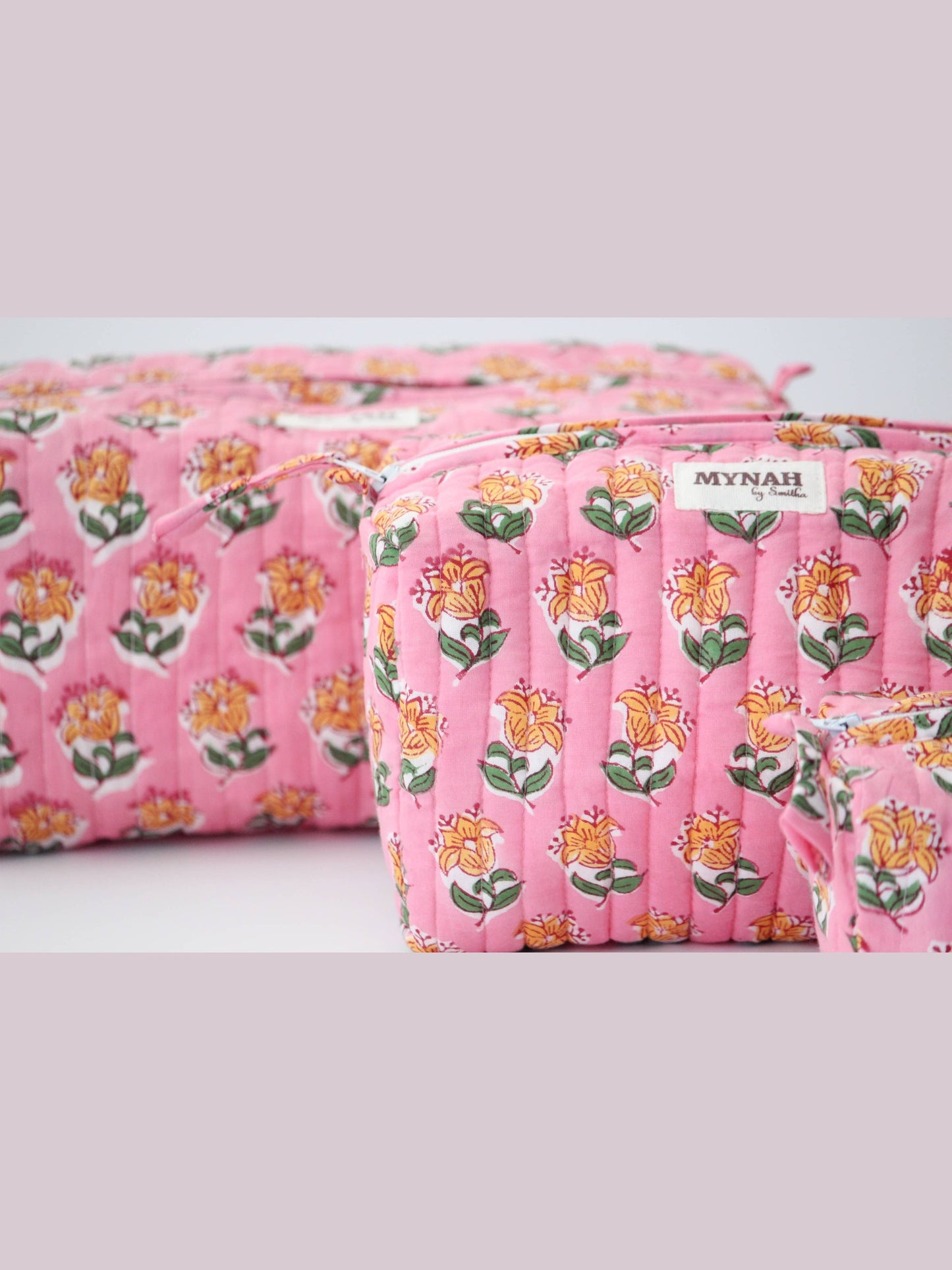 Bubblegum motif print travel/make up/organizer/bag-Set of 3