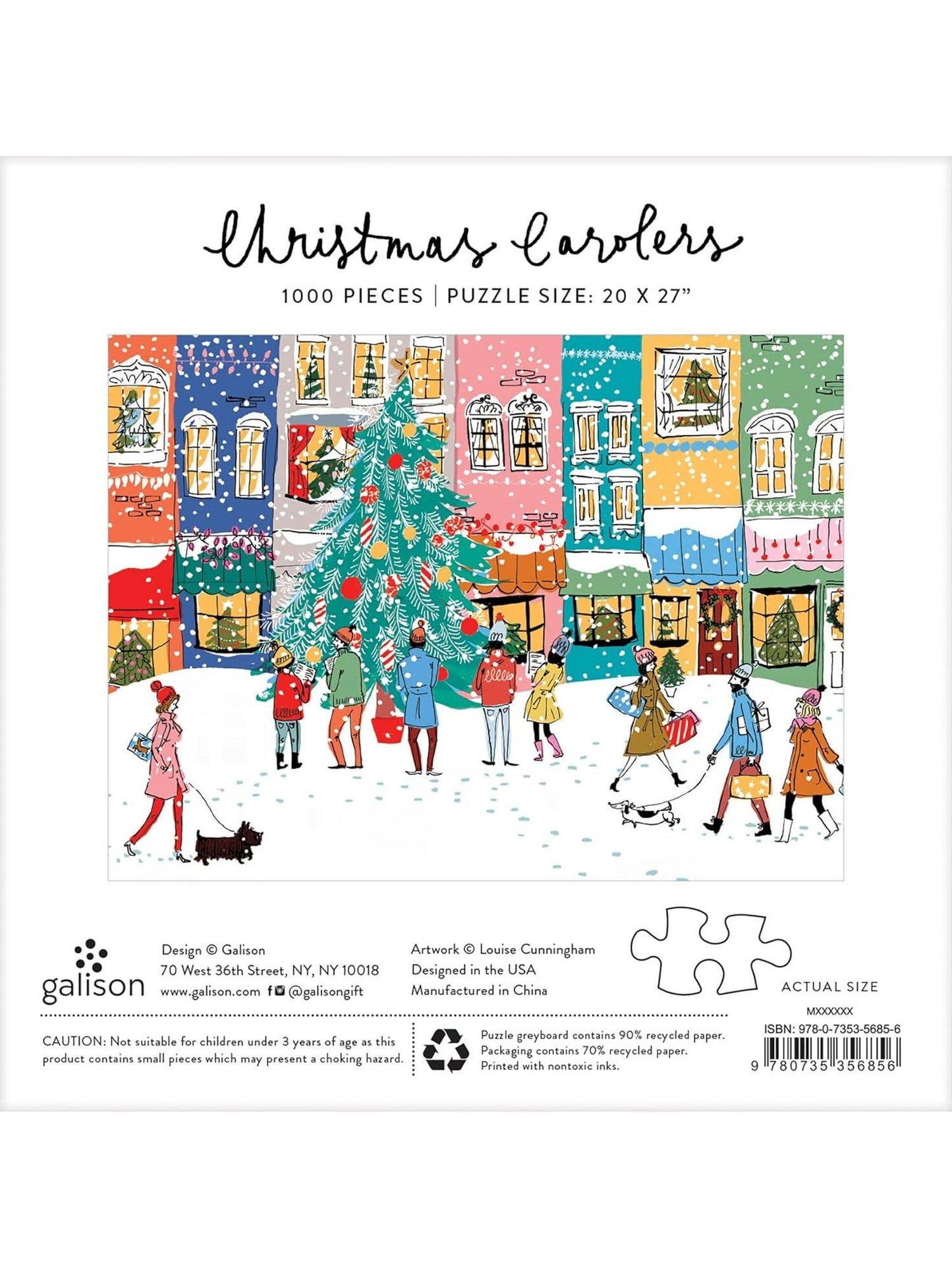 Christmas Carolers Square Boxed 1000 Piece Puzzle