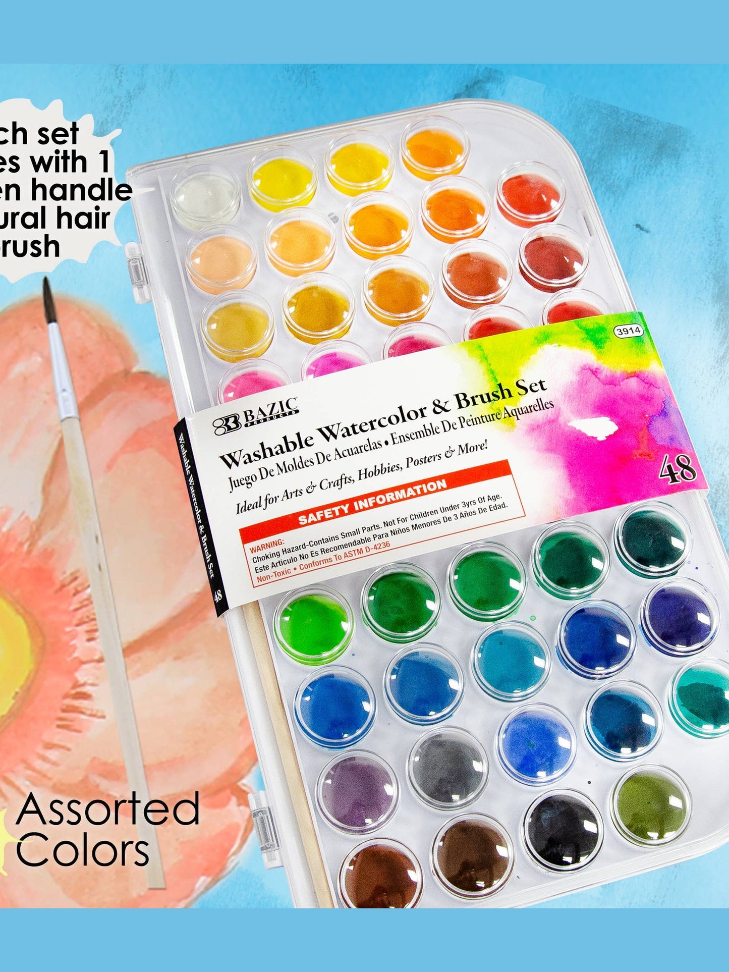 Watercolor w/ Brush 48 Colors