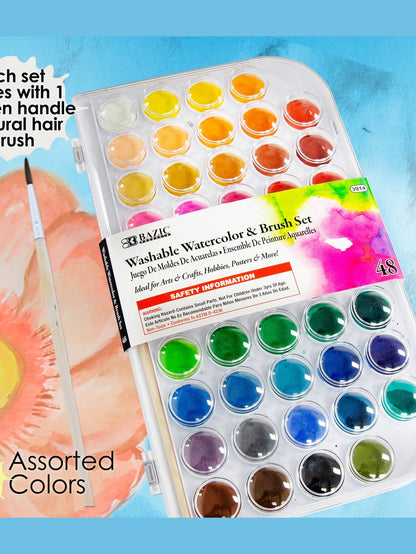 Watercolor w/ Brush 48 Colors