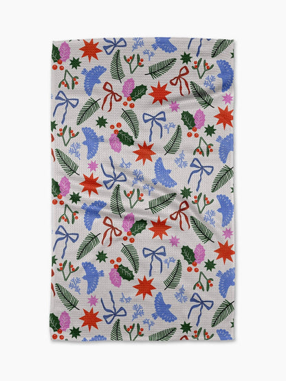 Christmas Garden Party Tea Towel