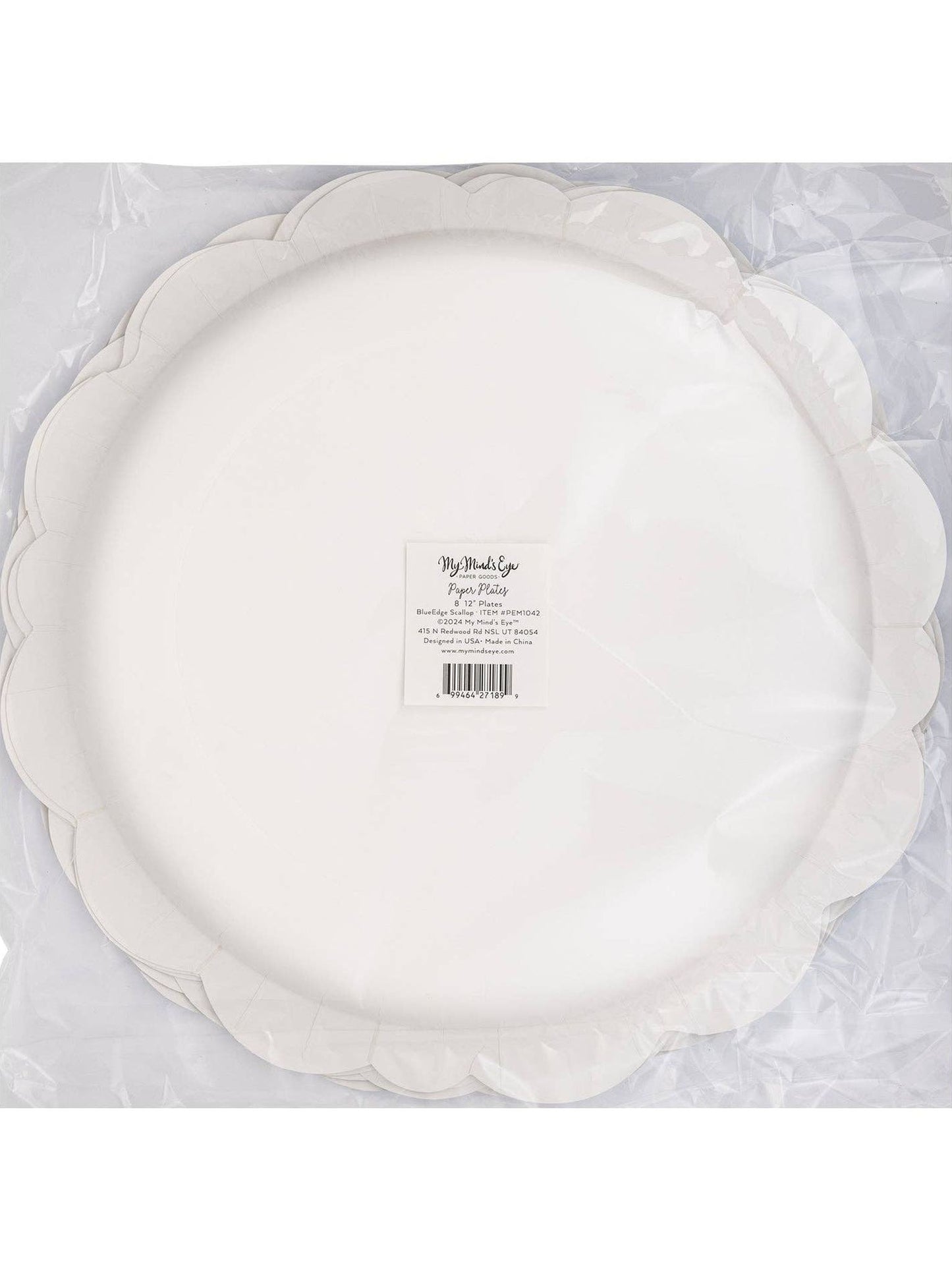 PEM1042 - Pembroke Cream with Blue Edge 12" Paper Plate