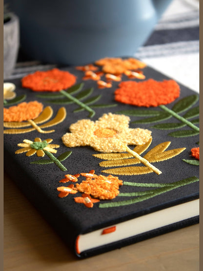 Chunky Flowers Embroidered Journal Notebook