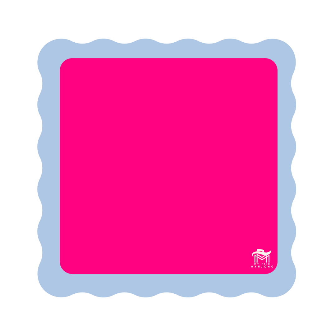 MAHJONG MAT  |  Color Wave  |  31" x 31": Orange Center- Pink Scallop