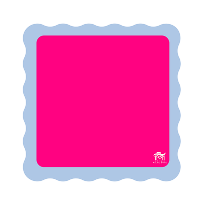 MAHJONG MAT  |  Color Wave  |  31" x 31": Cobalt Center- Blue Scallop