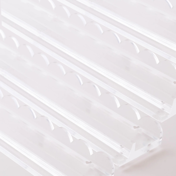 20" Clear Acrylic Scalloped Mahjong Rack & Pushers | Premium American Mahjong Rack Set: Clear