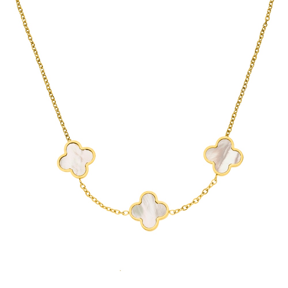 Three Clovers Necklace | 18K gold-plated: Gold