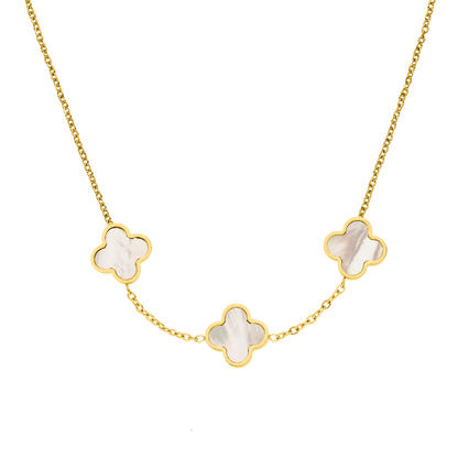 Three Clovers Necklace | 18K gold-plated: Gold