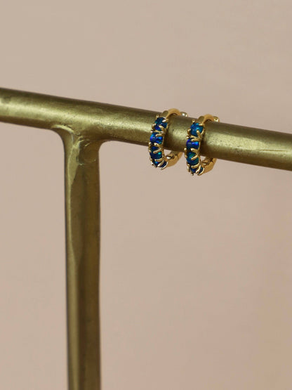 DARK BLUE OPAL MINI HOOPS